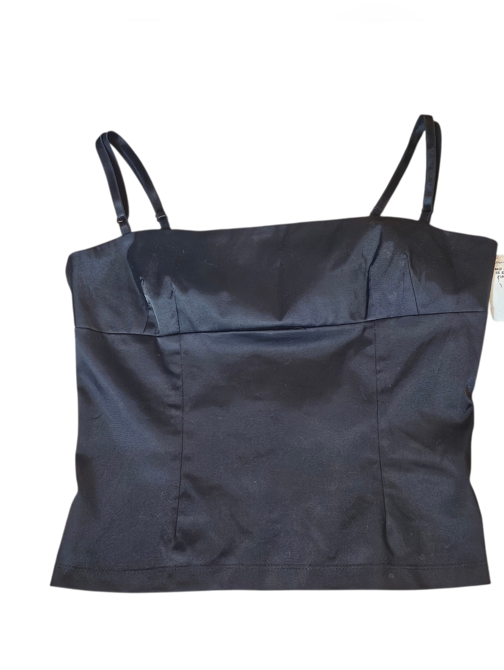 Dollhouse Black Satin Cami Top Size L Vintage Y2K Minimalist NWT Deadstock